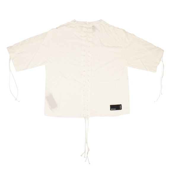 UNRAVEL PROJECT Ivory Lace Up T-Shirt Size XXS $595 - Picture 5 of 7